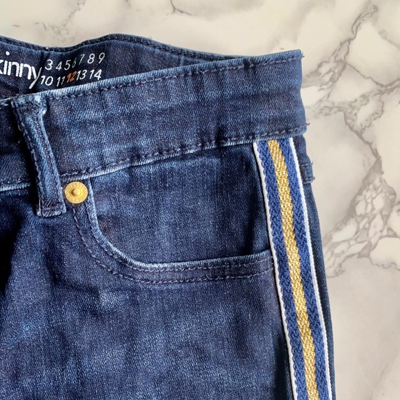 ⭐️ 3/$45 GYMBOREE Cropped Skinny Jeans with Side Stripe SIZE 12 - Picture 2 of 6